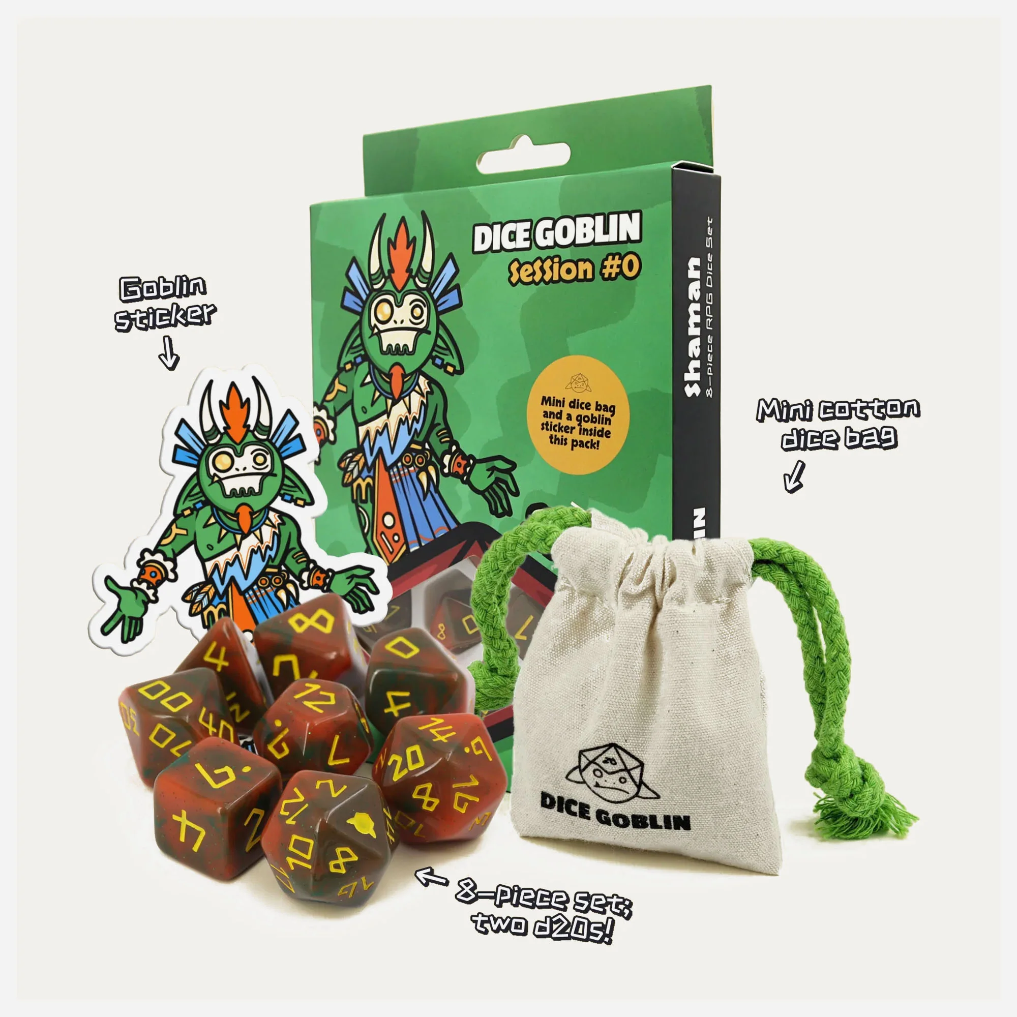 Dice Goblin Dice set - Session #0 - The Shaman - Image 3